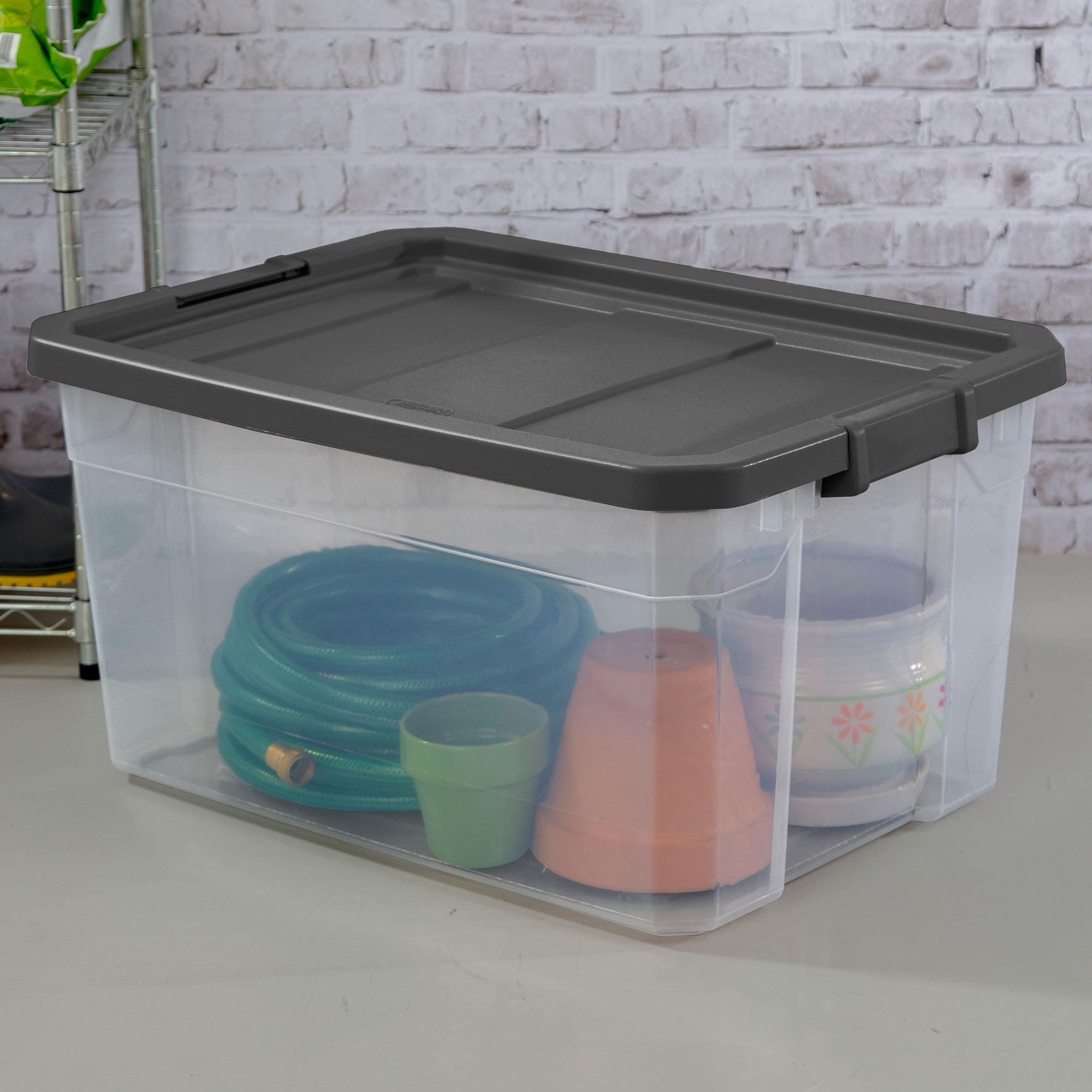 Storage Box 76 Qt With Lid Organizer Stacker Clothes Container Plastic Toy 6-Pc 