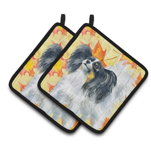 Caroline's Treasures Papillon Fall Pair of Pot Holders