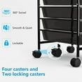 thumbnail image 6 of Rolling Cart with Drawers, 6-Tier Rolling Storage Cart with Drawers, Rolling Utility Cart with 6 Drawers with 2 Lockable Caster Wheels for Office Bathroom Kitchen, Transparent Black, 6 of 15