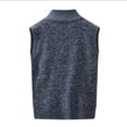 thumbnail image 5 of FRSASU Mens Full Zip Sweater Fleece Vest, Sherpa Lined Stand Collar Warm Vests with Pocket Blue, 5 of 9