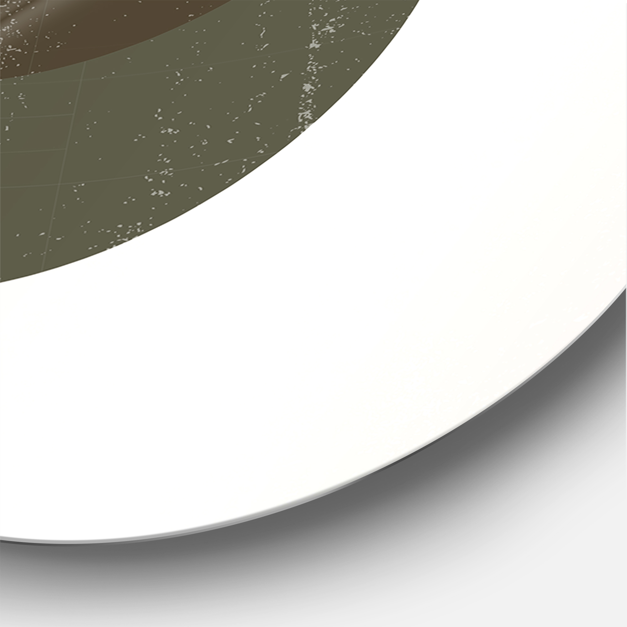 Designart 'Abstract Geometrical Moon and Sun With Leaf II' Modern Circle Metal Wall Art 11x11 - Disc of 11