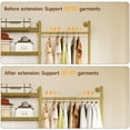 thumbnail image 5 of Onbrill H4 Wall Mounted Clothes Rack, Industrial Pipe Closet Organizers System with 4 Telescopic Rod & 2 ordinary rods & 8 Shelves, 5 of 9