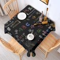 thumbnail image 2 of Math Equations White Symbols Black Pattern Square Tablecloth,Waterproof Square Table Cover,Wipeable Spillproof Washable Table Cover for Home Kitchen Party Decor 42"X42"(107x107cm), 2 of 6