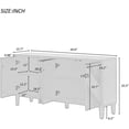 thumbnail image 2 of Light Luxury Style Cabinet with Fraxinus Mandshurica Solid Wood Veneer, Modern Buffet Sideboard with Adjustable Shelves, Coffee Bar, Accent Cabinet for Living Room, Study, and Hallway, 2 of 9