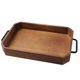 thumbnail image 1 of Nvzi Bandeja de madera decorativa para mesa de centro, bandeja para aperitivos con asas dobles, tamaño pequeño, 1 pieza, marrón., 1 of 4