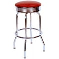 thumbnail image 2 of Retro Chrome Swivel bar Stool with Seat Metal, 24", Green, 2 of 3