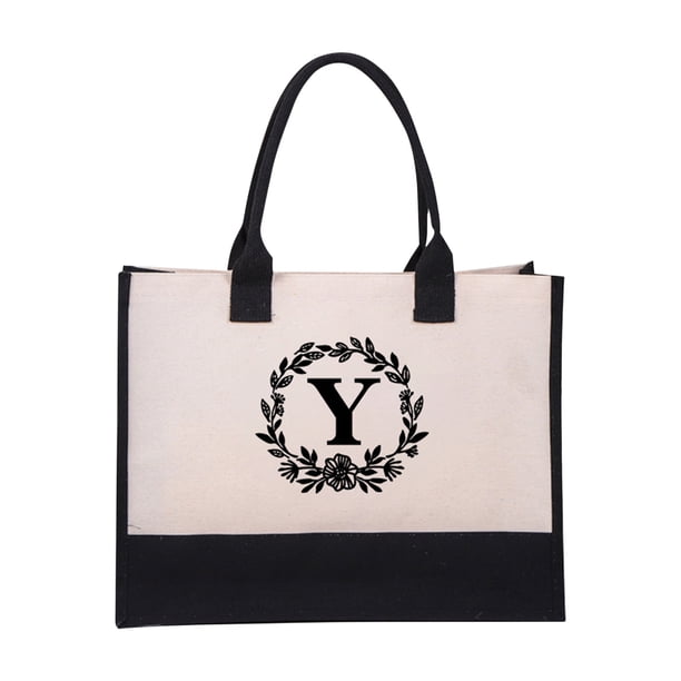 Women's Cotton Canvas Tote Bag Personalized Beach Shoulder Bag for Shopping and Travel