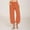Orange, variant on LADIGASU Women Casual Linen Drawstring Elastic Waist Wide Leg Pants Cropped Trousers