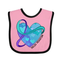 Inktastic Suicide Prevention Awareness Purple and Teal Heart Ribbon Boys or Girls Baby Bib