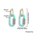 thumbnail image 3 of 1 par de pendientes colgantes de esmalte de colores dulces con piedra de cobre, dorado y rosa, 3 of 4