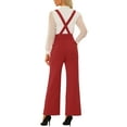 thumbnail image 4 of INSPIRE CHIC Women's Jumpsuits Adjustable Straps Wide Leg Suspenders Overall Jumpsuits M Red, 4 of 7