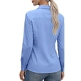 thumbnail image 5 of Moxiu Women's Button Down Shirts Long Sleeve Dress Shirts Wrinkle Free Collared Work Office Blouses Tops for Daily Wear Busniess Light Blue,S, 5 of 5