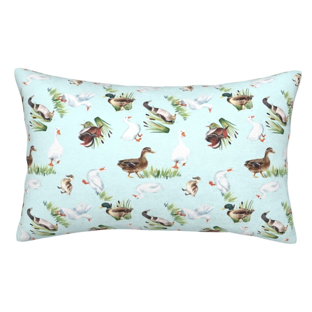 Lsque Duck Animals Farm Pattern Bedding Waterproof Pillow Protector Zippered Queen – Bed Bug Proof Pillow Encasement-14"x20"