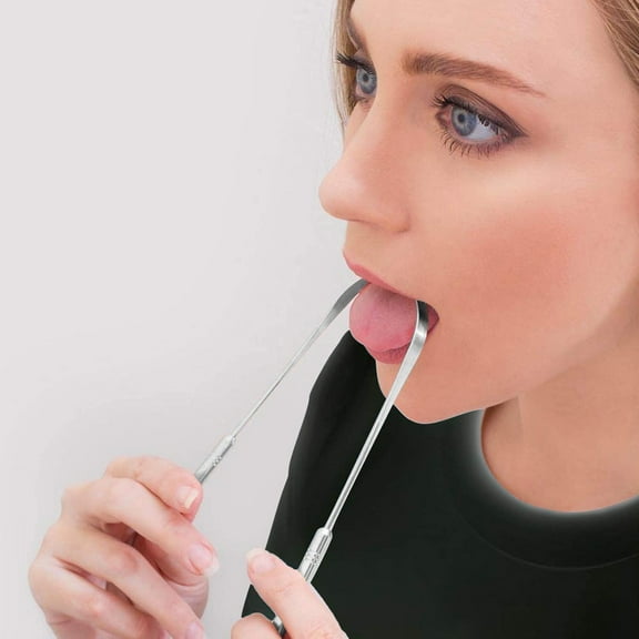 2PC Tongue Scraper Tongue Scraper for Adults Metal Tongue Scraper Tongue Cleaner Tongue Cleaner for Adults Stainless Steel Tongue Scraper Tongue Scrapper Reduce Bad Breath and Fresh Breath