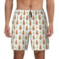 thumbnail image 2 of Picia Cute Carrot Print pattern Mens Swim Trunks with Compression Liner Stretch Beach Shorts Quick Dry with Zipper Pockets No-Chafing Board Shorts-, 2 of 9