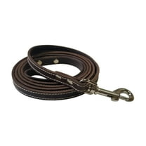 6 Foot Brown Leather Dog Leash - 1" wide