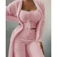 thumbnail image 2 of Conjunto de Pijama de terciopelo de felpa para mujer, Top corto, pantalones largos y abrigo, traje de 3 piezas, ropa de dormir suave, otoño e invierno, 2023, 2 of 4
