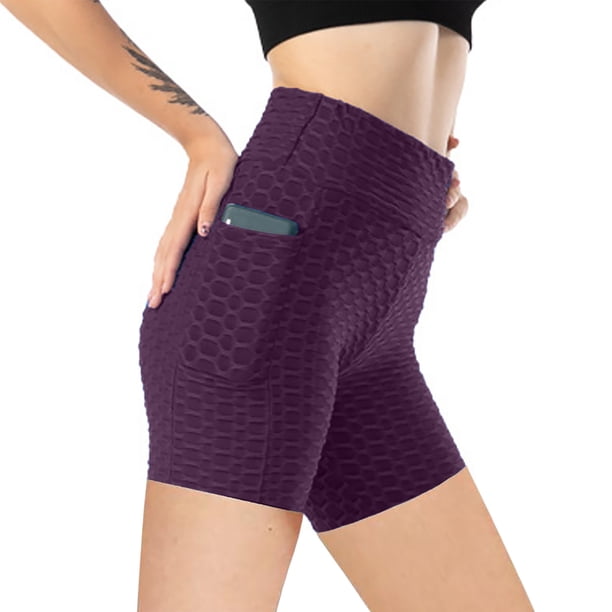 ICHUANYI Clearance Women Basic Slip Bike Shorts Compression Workout Leggings Yoga Shorts Pants(Purple, S) ICHUANYI WER2023081109183