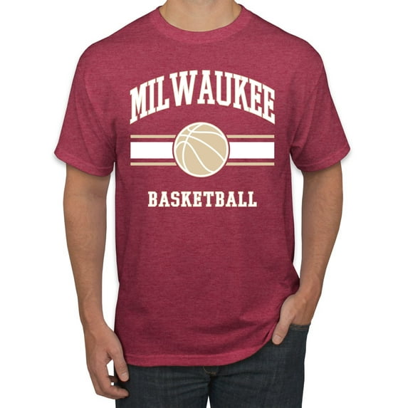 Wild Bobby City of Milwaukee Basketball Fantasy Fan Sports Men's T-Shirt, Vintage Heather Red, XX-Large