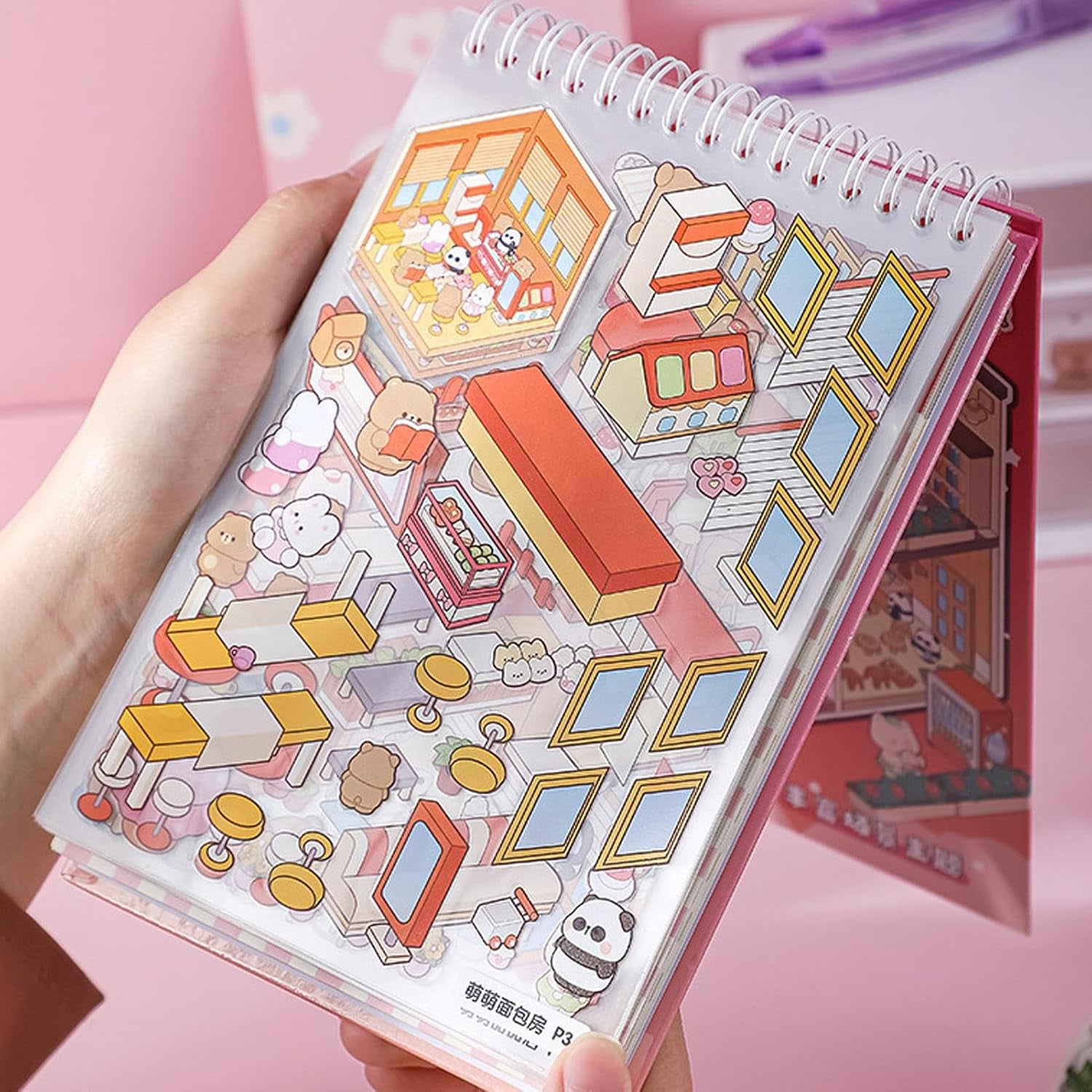 Miniature Stickers for Crafts,Scrapbook House Scene Aesthetic Scrapbooking Paper Crafts Supplies Handbook Junk Diary Daily Planner