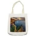 thumbnail image 1 of Landscape Tote Bag, Ireland Outdoors County Clare the Cliffs of Moher West Atlantic Ocean Scenic, Cloth Linen Reusable Bag for Shopping Books Beach and More, 16.5" X 14", Cream, by Ambesonne, 1 of 2