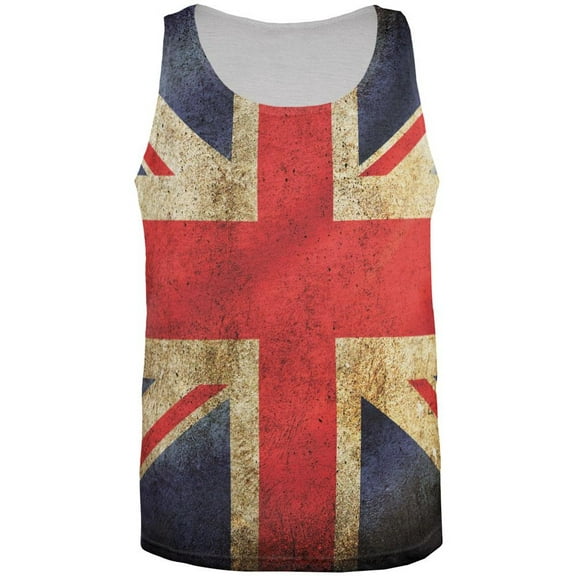 British Flag All Over Adult Tank Top - Large