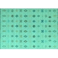 thumbnail image 1 of Ahgly Company Machine Washable Indoor Rectangle Solid Turquoise Blue Modern Area Rugs, 5' x 8', 1 of 4