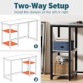 thumbnail image 5 of Computer Desk 40 inches with 2-Tier Shelves Sturdy Home Office Desk with Large Storage Space Modern Gaming Desk Study Writing Laptop Table,, 5 of 16