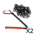 thumbnail image 1 of DYNWAVECA 2xWacky Rig Tool with 100 O Rings with Keychain Aluminum Alloy Wacky Worm Tool Red, 1 of 10