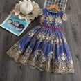thumbnail image 1 of RXIRUCGD Robe à Manches Longues en Velours Style Cour pour Fille (Bleu Foncé, Taille : 5 Ans), 1 of 9