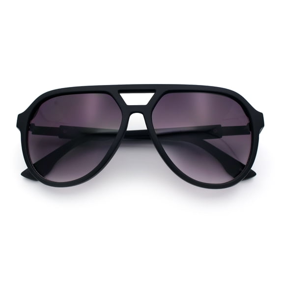 Mens Classic Retro Vented Side Visor Plastic Racer Sunglasses Matte Black - Smoke