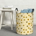 thumbnail image 6 of Honeii Sunflowers Bee Print Laundry Hamper Basket,Baby Nursery Woven Storage Basket for Toys Bin,Pillows,Blankets,Clothes-Small, 6 of 6