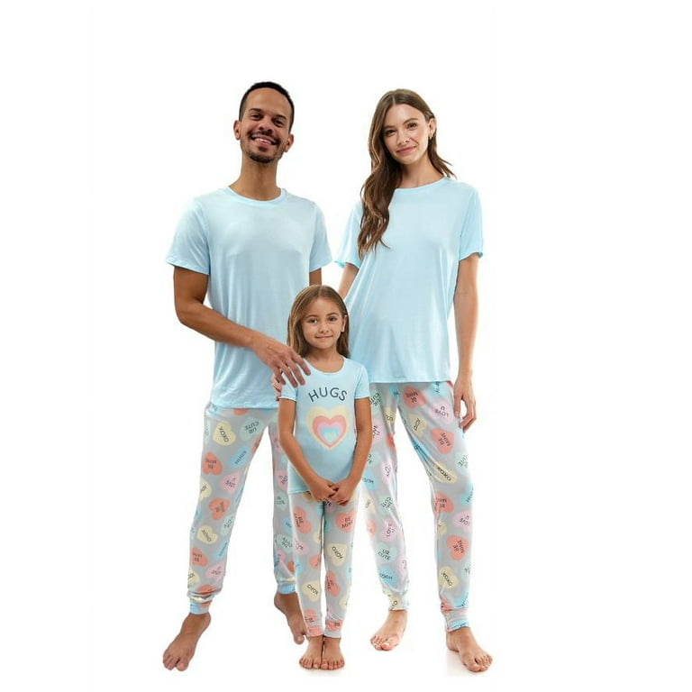 Derek Heart Valentine s Day Matching Family Pajamas Sleepwear Set Walmart