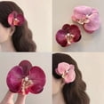 thumbnail image 5 of Gifts Phalaenopsis Pearl Hair Clip Duckbill Clip Side Clip Bow Flower Hair Clips Flower Hairpin Hair Accessories Orchid Butterfly Hair Clip LIGHT GREEN, 5 of 8