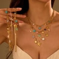 thumbnail image 3 of NICKSUN 18K Gold Plated Stainless Steel Ocean Beach Charm Necklace, Dopamine Colorful Enamel Starfish Seashell Daisy Pendant Necklace, Summer Vacation Boho Coastal Clavicle Jewelry for Women, 3 of 4