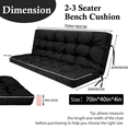 thumbnail image 3 of SDJPOI 2-3 Seater Porch Swing Replacement Cushion, Thicken 4" Waterproof Outdoor Bench Cushions with Backrest for Outdoor Furniture (black，70in*40in）, 3 of 7