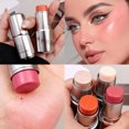 thumbnail image 2 of KUIZAP 4 Colors Shimmer Water Light Highlighter Stick Blush Stick Make Up Face Body Illuminator Cosmetics Face Contour Brighten Makeup(Milk orange bubbles), 2 of 7