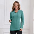 thumbnail image 3 of - Camisetas de lactancia para mujer, con cierre oculta, manga larga, sudadera con capucha para lactancia, 3 of 5