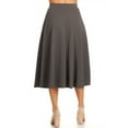 thumbnail image 4 of Moa Collection Women's Casual High Waist A-Line Midi Skirt with Elastic Waistband, 4 of 6