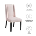 thumbnail image 3 of Side Dining Chair, Nailhead, Set of 2, Pink, Velvet, Modern Contemporary, Kitchen Room Cafe Bistro Restaurant Hospitality, 3 of 9