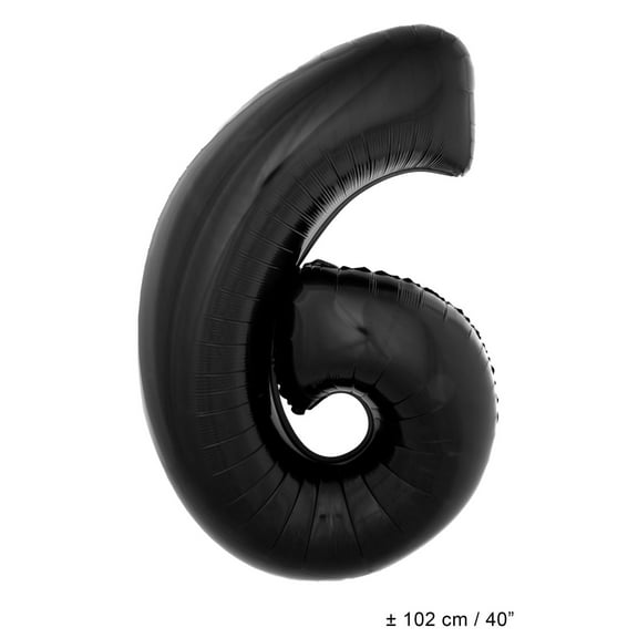 Balloon-Foil-Number 6-40"-Black