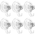 thumbnail image 1 of Ganchos de succión transparentes, paquete de 6, ventosas de 70 mm, impermeables y reutilizables, carga de 3 kg, ganchos de succión transparentes en forma de diamante para uso en interiores y, 1 of 8