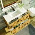 thumbnail image 4 of Eviva Mosaic 33 in. Wall Mounted Oak Bathroom Vanity with White Integrated Solid Surface Countertop, 4 of 7