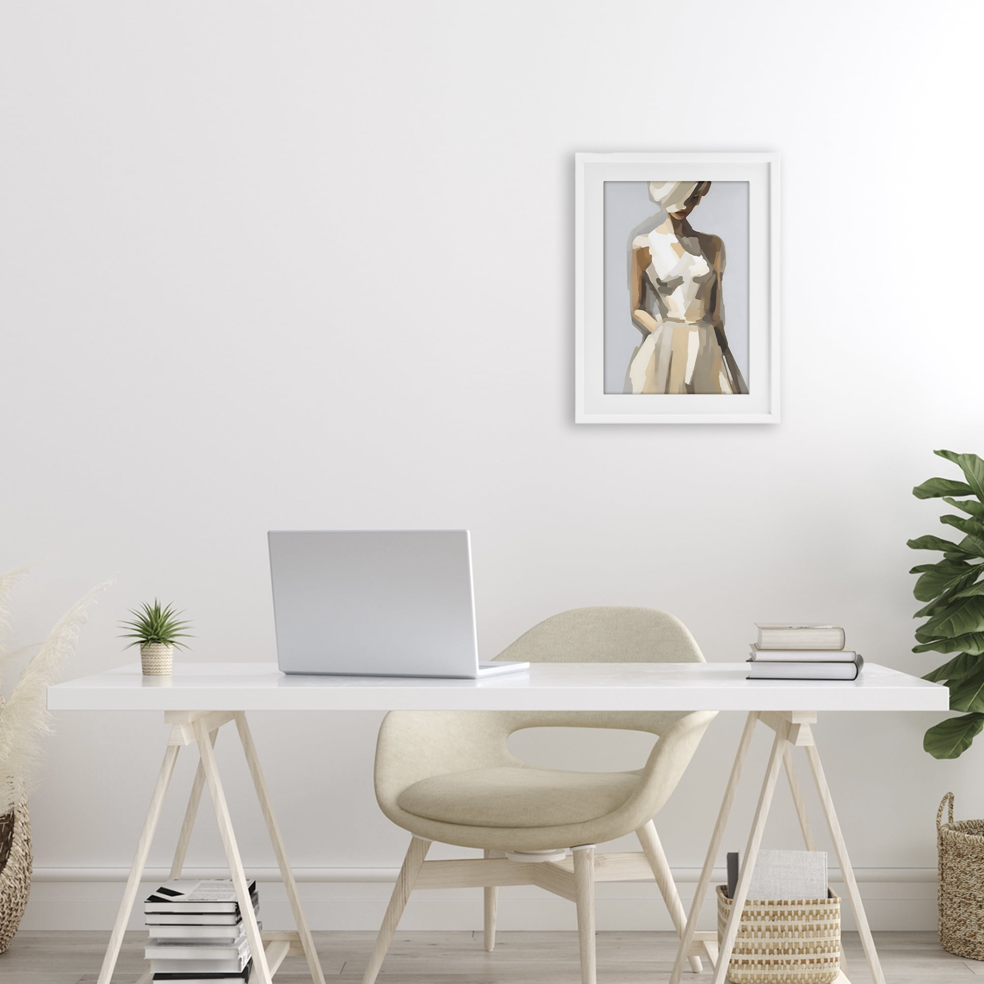 Stupell Industries Sophistication of the Muse White Framed Print Under Glass, design by Creative Studio