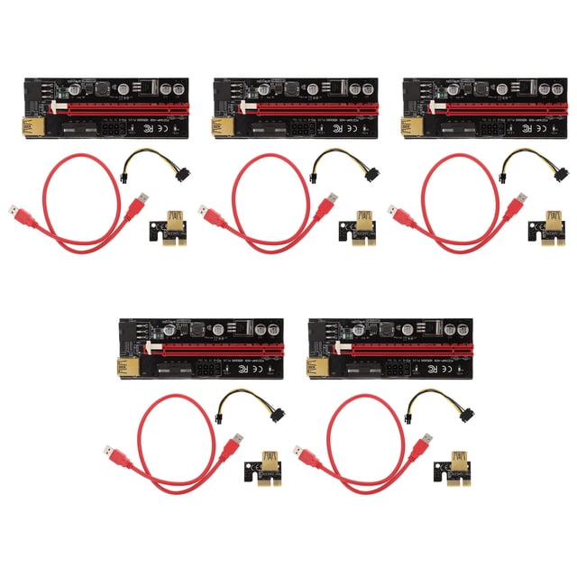 Weiweiguan 5 Sets PCI-E 1x to 16x Adapter PCI-E Mining Riser Computer Mining Supply