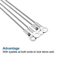 thumbnail image 4 of Uxcell 0.08'' x 7.87'' Lanyard Cable Wire Rope Stainless Steel Silver Tone 4pcs, 4 of 5