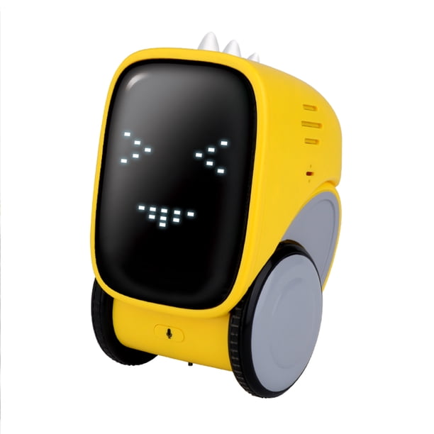 Robot inteligente parlante inteligente con expresión facial Grabación de voz Sensor táctil Control d Abody Amarillo