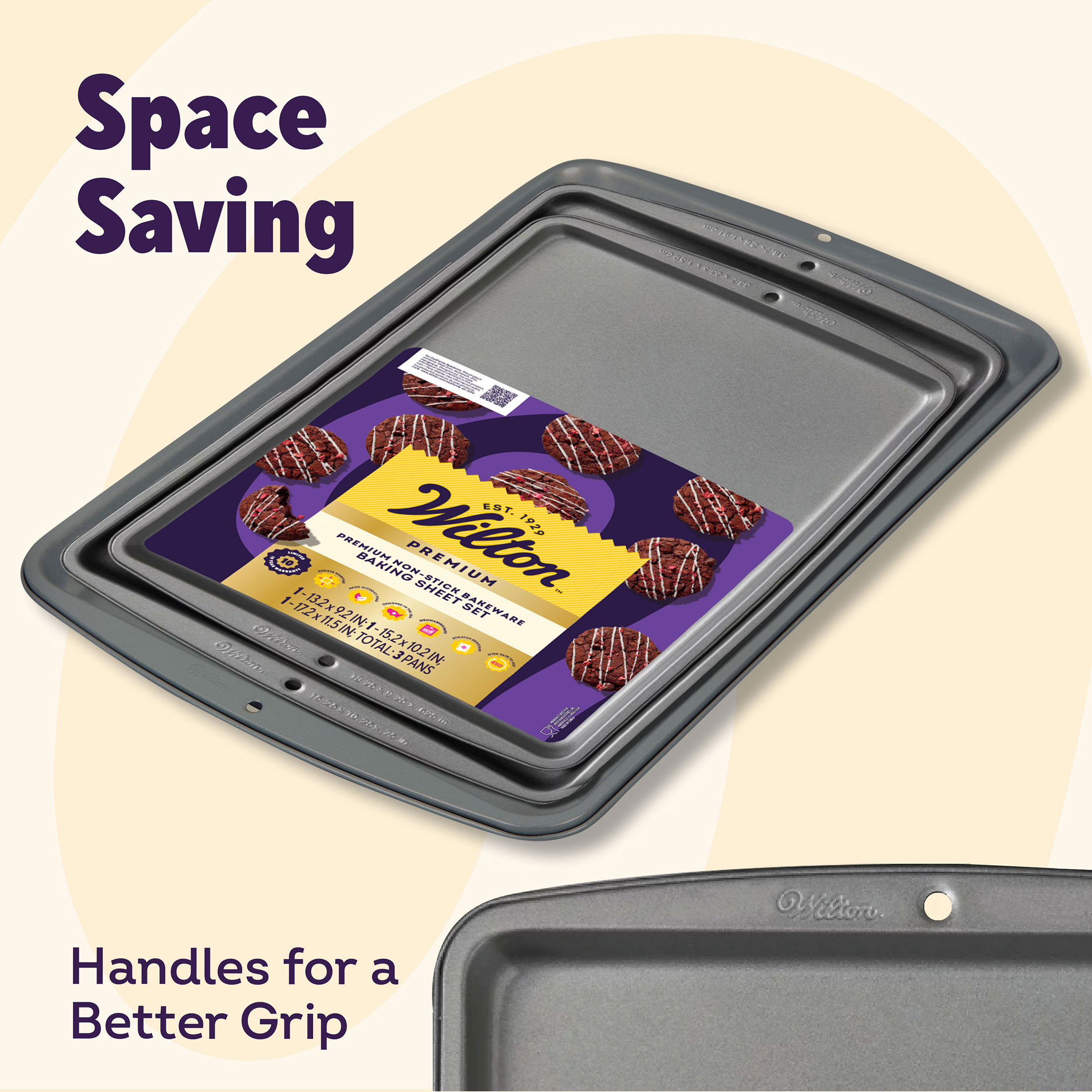 Wilton Premium Non-Stick Cookie Sheet Pan Set, 3-Piece photo 4