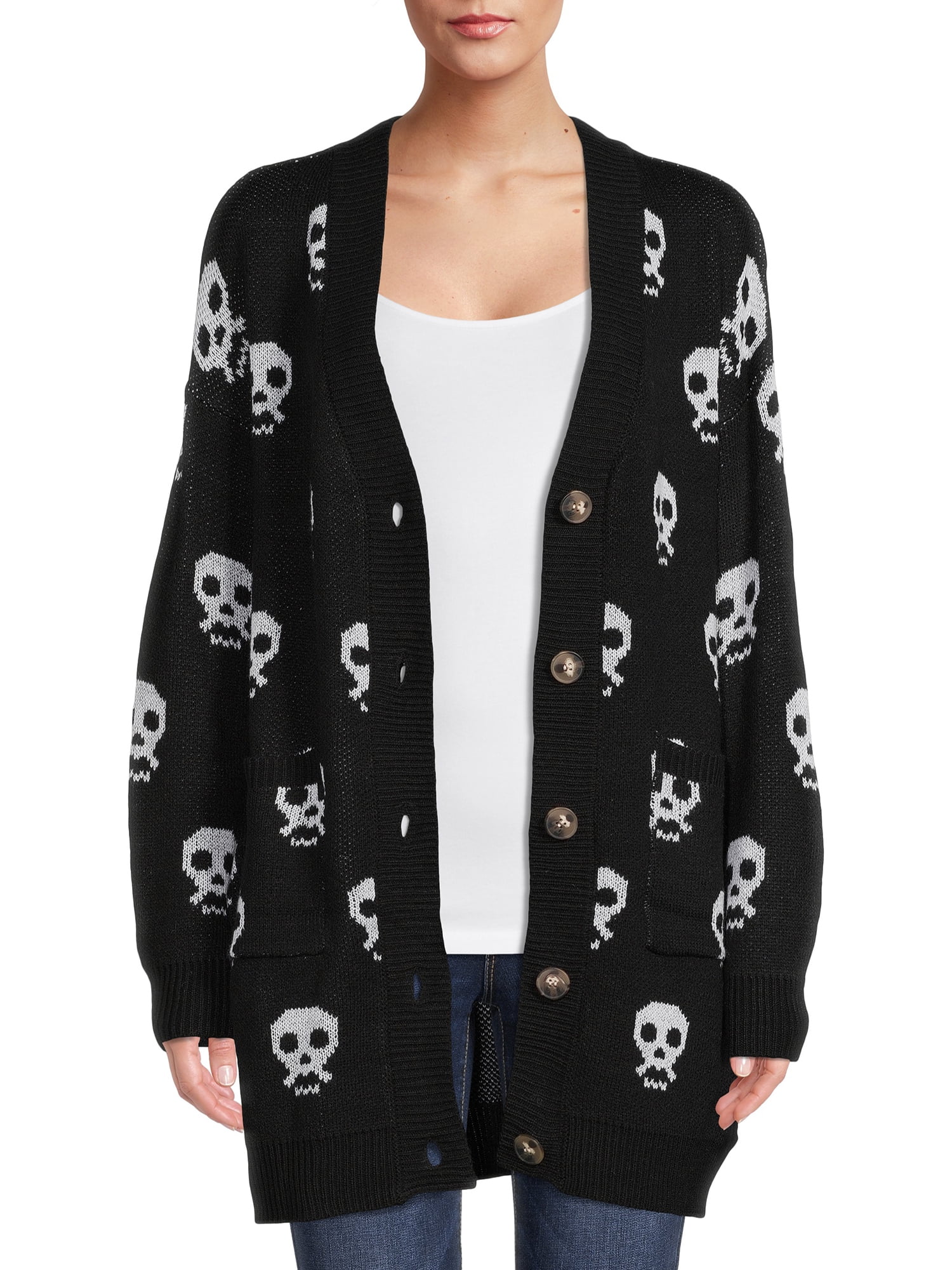 No Boundaries Juniors Jacquard Cardigan 