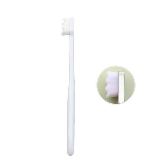 Fiudx Cepillo de Dientes de Fibra Millon, Cerdas Suaves y Finas, Cuidado Delicado para Encías Sensibles, Fibra Ecológica, Diseño Portátil, Ideal para Encías Sangrantes, Color Blanco, 1 Unidad